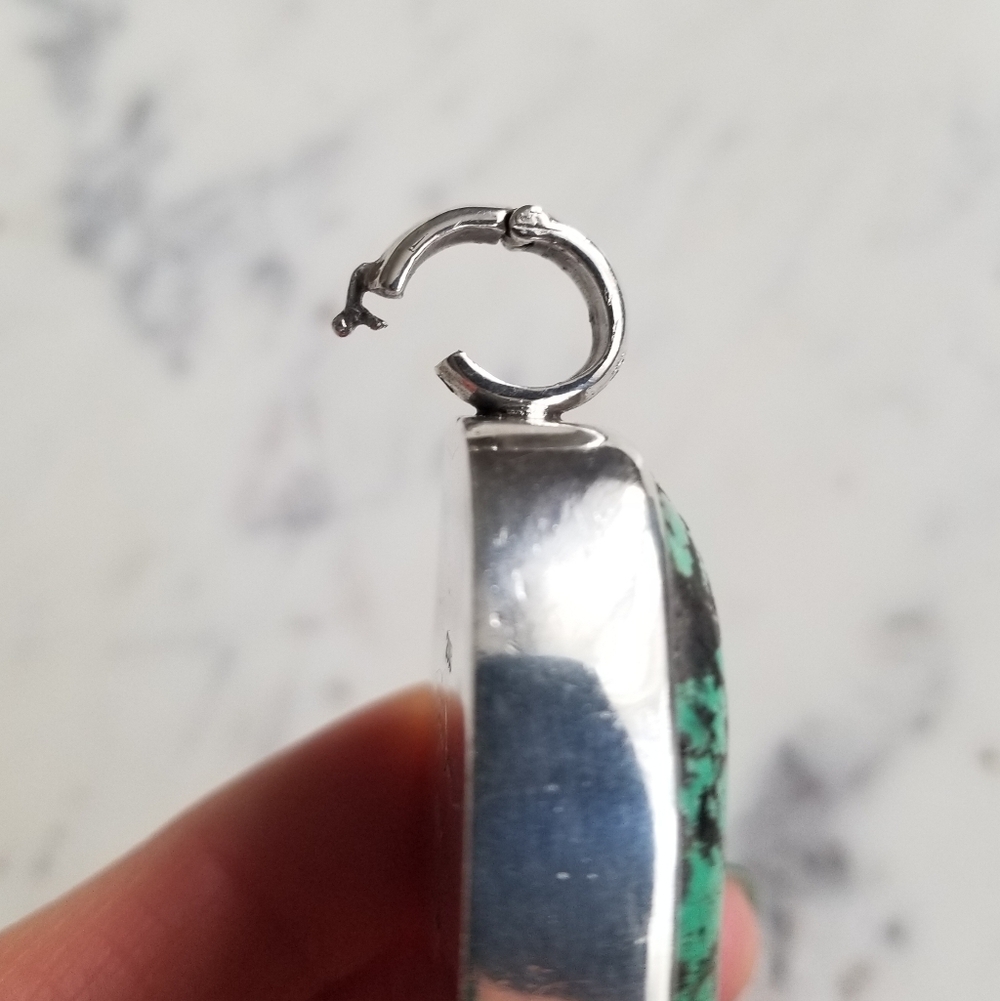 $2195 Stephen Dweck One Of A Kind Turquoise Pendant & Silver Necklace - Picture 9 of 13